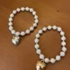 Heart Charm Pearl Bracelet