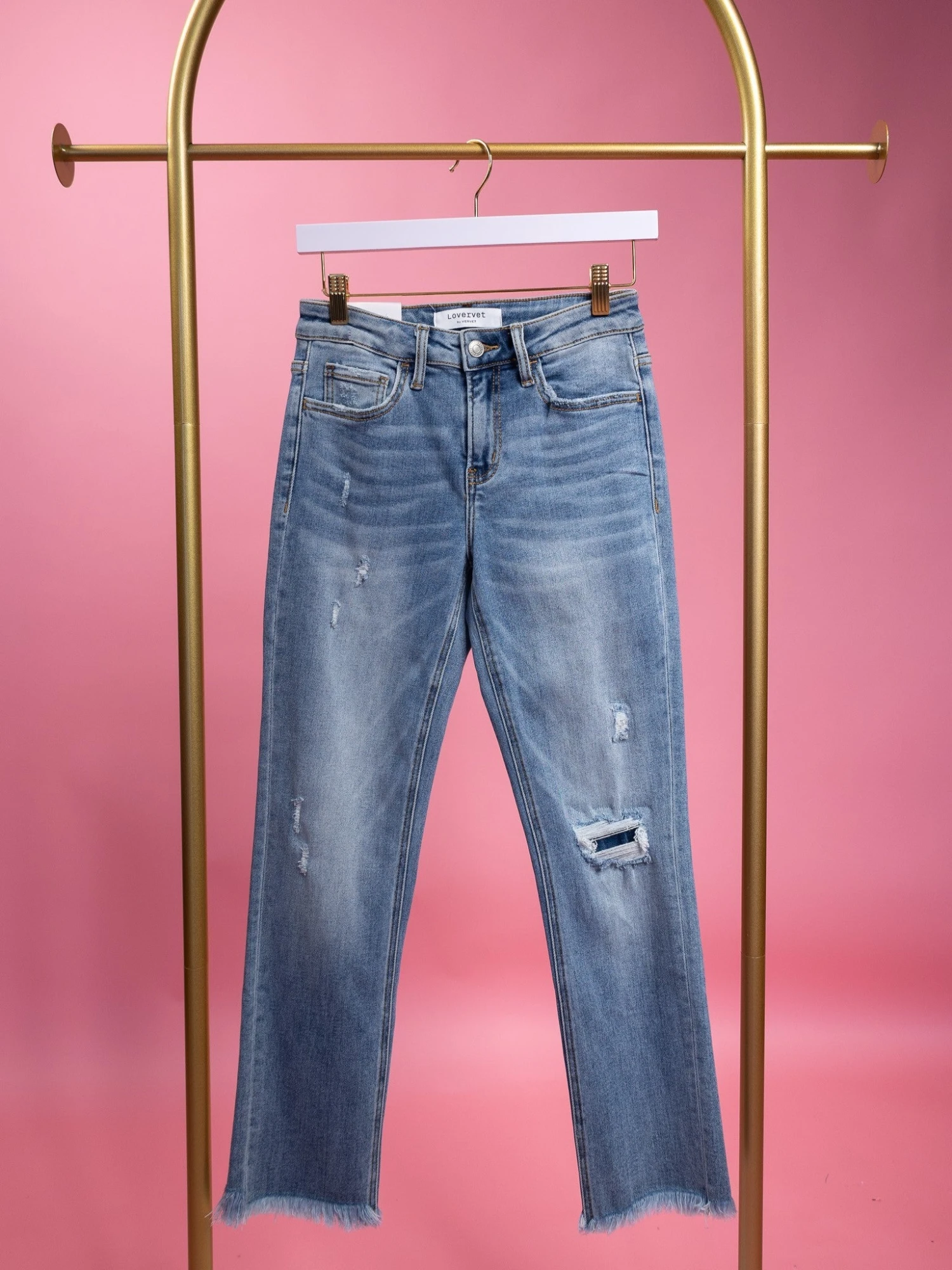 Vervet Distressed Mid Rise Crop Slim Straight Jeans | 0 - 22 1 Vervet Distressed Mid Rise Crop Slim Straight Jeans | 0 - 22