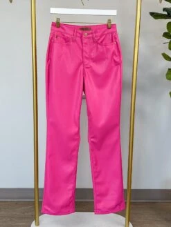 Judy Blue Tummy Control Faux Leather Straight Leg Pants | 0-22