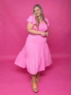 Flutter Sleeve V Neck Smocked Midi Dress | S-3X 8 Flutter Sleeve V Neck Smocked Midi Dress | S-3X -Women Clothing Shop On5m4LJQkwPLWfmE2uIspvbL5lYi6MqWLdoT3YKY