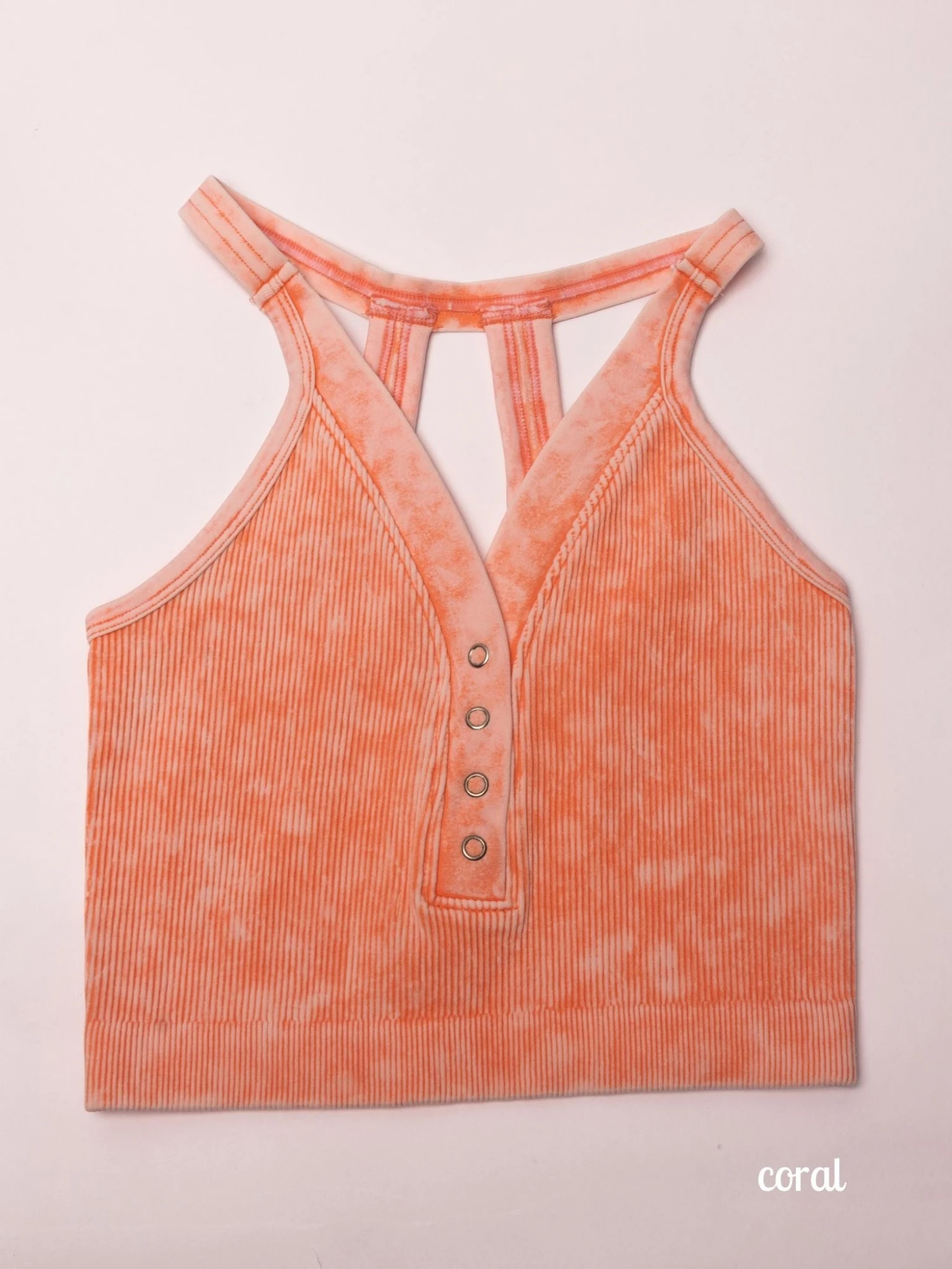 Zenana Washed Ribbed Snap Front Brami | S/M - L/XL 5 Zenana Washed Ribbed Snap Front Brami | S/M - L/XL - Image 5