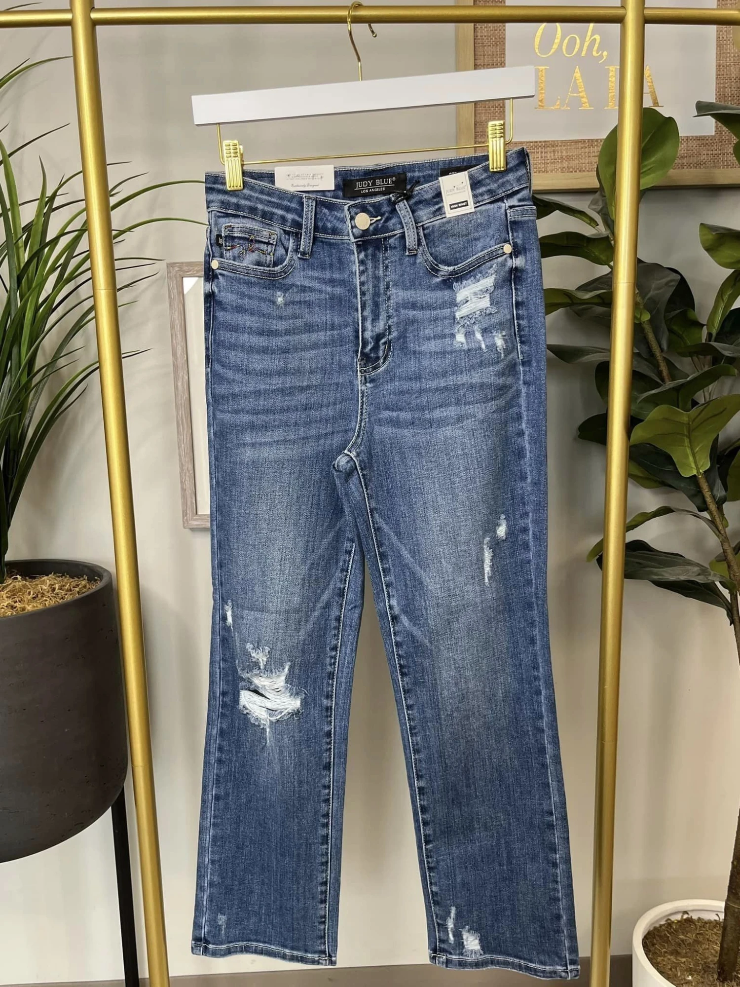 Judy Blue High Waist Destroy & Pocket Embroidered Ankle Straight Jean | 0 - 22 1 Judy Blue High Waist Destroy & Pocket Embroidered Ankle Straight Jean | 0 - 22