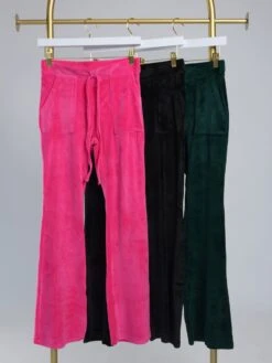 Drawstring Velour Fit & Flare Pants W/ Pockets | S - L SET W/ Sku47905