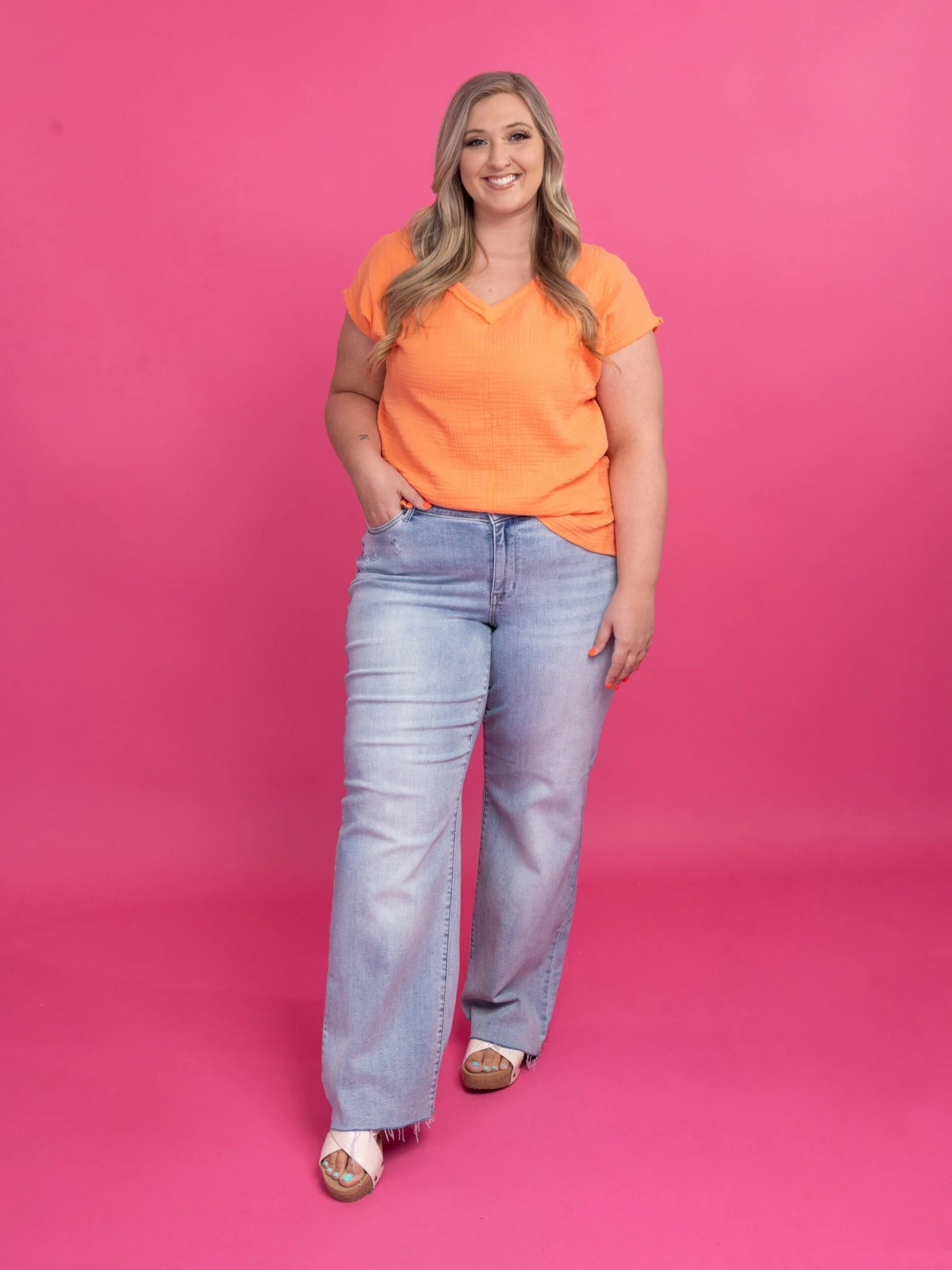 Judy Blue High Waist V Front Waistband Straight Leg Jeans | 0-24 5 Judy Blue High Waist V Front Waistband Straight Leg Jeans | 0-24 - Image 5