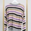 Knit Long Sleeve Round Neck Striped Sweater | S - 3X