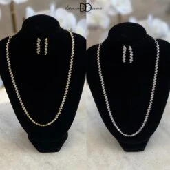 Crystal Rhinestone Necklace & Earring Set