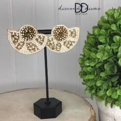 Aztec White Earrings *Final Sale*