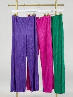 High Rise Plisse Wide Leg Pants | S - L SET W/ Sku47369