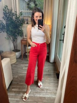 Judy Blue High Waist Garment Dyed Tummy Control Crop Wide Leg Jean | 0 - 24