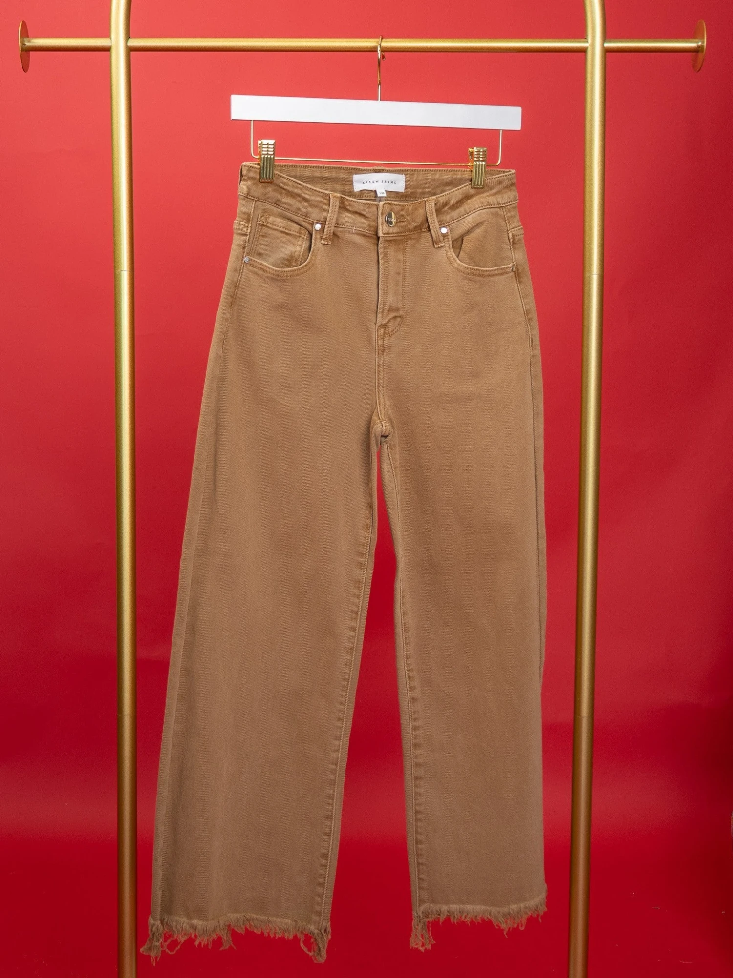 Risen High Rise Tummy Control Crop Wide Leg Frayed Jeans | 0-3X 2 Risen High Rise Tummy Control Crop Wide Leg Frayed Jeans | 0-3X - Image 2