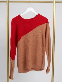 Colorblock Round Neck Long Sleeve Sweater | S - 3X