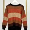 Multicolor Striped Boat Neck Long Sleeve Sweater | S - L