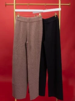 Knitted Straight Leg Pants W/ Elastic Waist | S - 3X