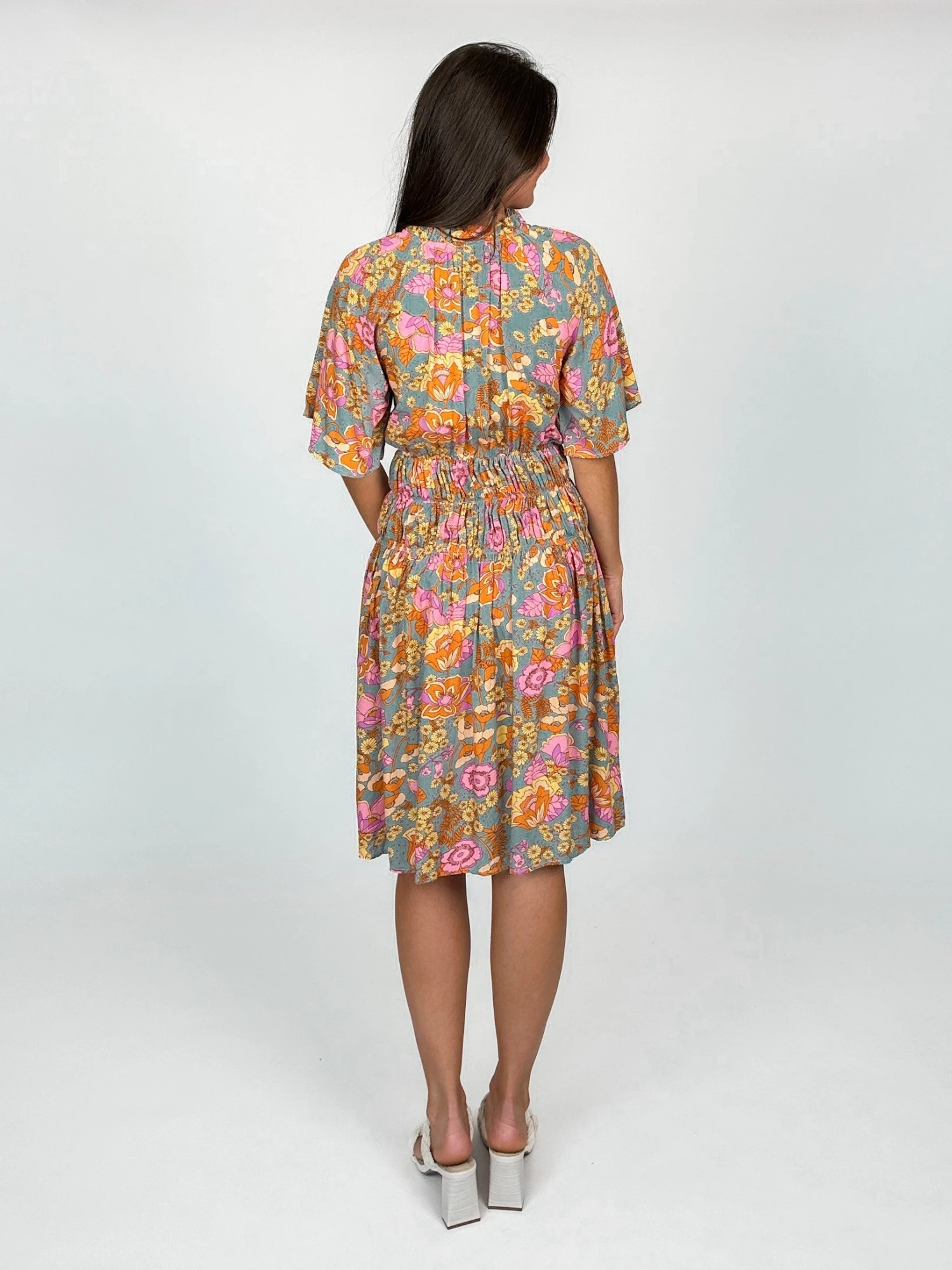 Boho Short Wide Sleeve Smocked Waist Flare Dress | S - XL 7 Boho Short Wide Sleeve Smocked Waist Flare Dress | S - XL - Image 7