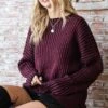 Two Tone Ribbed Round Neck Sweater | S - L First Love