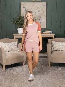 Light Terry Knit Color Black Shorts | S-L Set W/ Sku53265