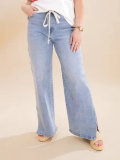Waist Strap Detail Stretch Side Slit Wide Leg Jeans | S-XL 13 Waist Strap Detail Stretch Side Slit Wide Leg Jeans | S-XL -Women Clothing Shop a23c9ddbf8dc31836881b844e9e23b73