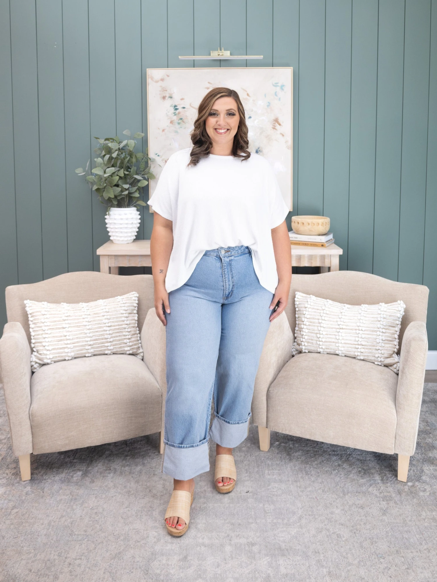 Zenana High Rise Cuffed Wide Leg Jeans | 1-15 1 Zenana High Rise Cuffed Wide Leg Jeans | 1-15