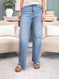 Judy Blue Vintage Wash Wide Leg W/ Destroy Jean | 0-24 -Women Clothing Shop a3f65594be3e86b9434ea7554c10256f
