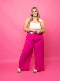 Pleated Wide Leg Pant W/ Adjustable Waist | S - XL -Women Clothing Shop a49f60727f1e962d8cd0bd854c3340ed