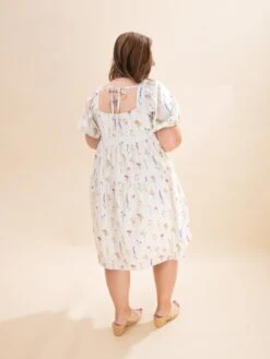 Floral Print Dress With Short Flutter Sleeves | S-3XL -Women Clothing Shop a4e450283f96326d52fa90d0c3e82424