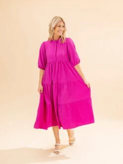 Textured Tiered Midi Dress With Puff Sleeves | S-L 29 Textured Tiered Midi Dress With Puff Sleeves | S-L -Women Clothing Shop a56cfabe1b22b24b03df1074a406aac9