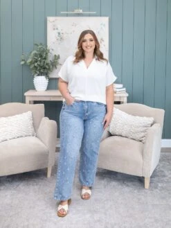 Saige Denim High Rise Dad Jeans W/ 1/2" Clean Hem | 1-15 -Women Clothing Shop a57a2187fcf1e52fa2541ba5302fa4e8