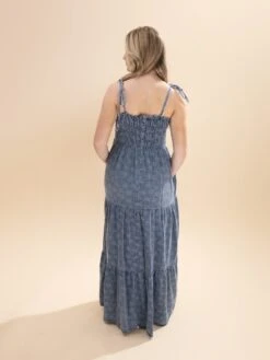 Washed Daisy Print Denim Maxi Dress | S-L -Women Clothing Shop a595e183b31309f4096f005f8d38dd98