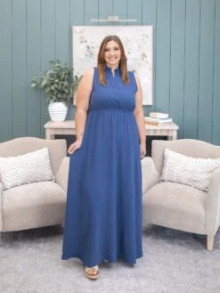 Airflow Sleeveless Ruffle Neck Maxi Dress By DD Design | S-3X -Women Clothing Shop a5ee1a53c4423dcd648e2d118db0b28c