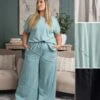 Washed Wide Leg Pant | S - 3XL Set W/ Sku52877