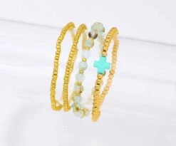 Beaded CrossBracelet Set Joyful