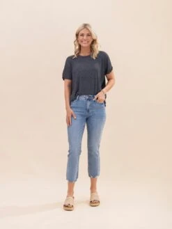 Judy Blue Mid Rise Vintage Wash Destroy Hem Kick Flare Jean | 0-24 -Women Clothing Shop a8277b9b2c0fc1188d5f2bbf822ee27b