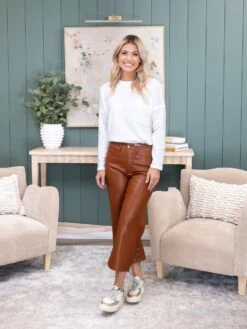 Judy Blue High Waist Tummy Control Faux Leather Crop Wide Leg Pants | 0 - 24 Western -Women Clothing Shop a9072d149a6ee35b5d17fef7b17791c2