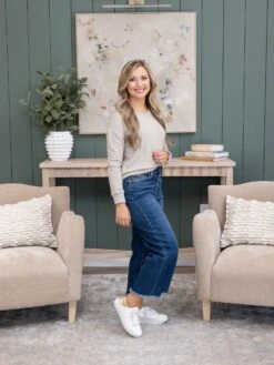 Judy Blue High Waisted Button Fly Destroy Hem Crop Wide Jean | 0-24 -Women Clothing Shop a93d76fbced1c4b37933cedab8a7e566