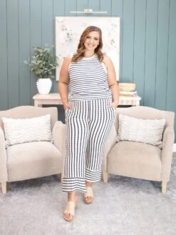 Jacquard Stripe Cropped Pant | S-3X -Women Clothing Shop a9a785621a4a989b79495193a7bfdca0