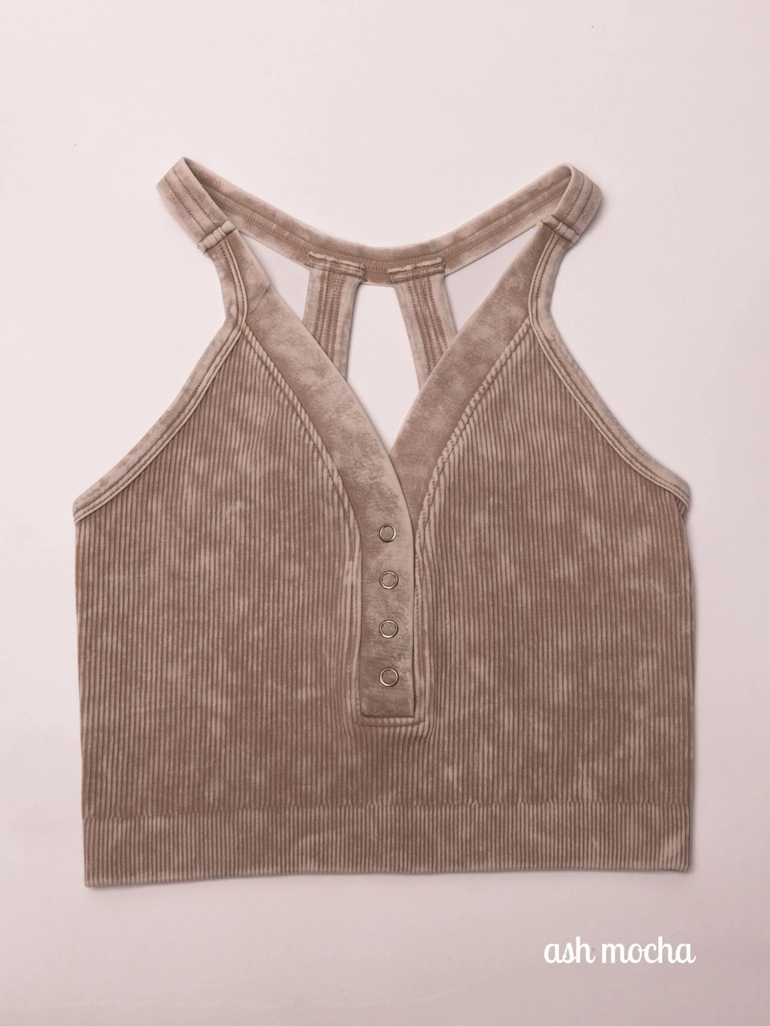 Zenana Washed Ribbed Snap Front Brami | S/M - L/XL 7 Zenana Washed Ribbed Snap Front Brami | S/M - L/XL - Image 7