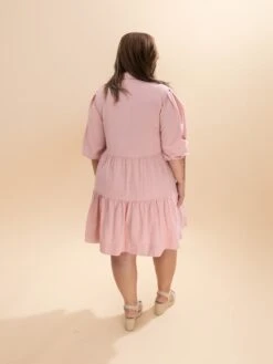 3/4 Sleeve Woven Collared Tiered Button Down Shirt Dress W/ Side Pocket | S-2XL 15 3/4 Sleeve Woven Collared Tiered Button Down Shirt Dress W/ Side Pocket | S-2XL -Women Clothing Shop aa6504061610d8184fbe4d9921b0eb61