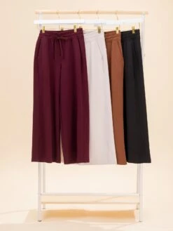 Modal Scuba Cropped Wide Pant | S-L Pair W/ Sku64655