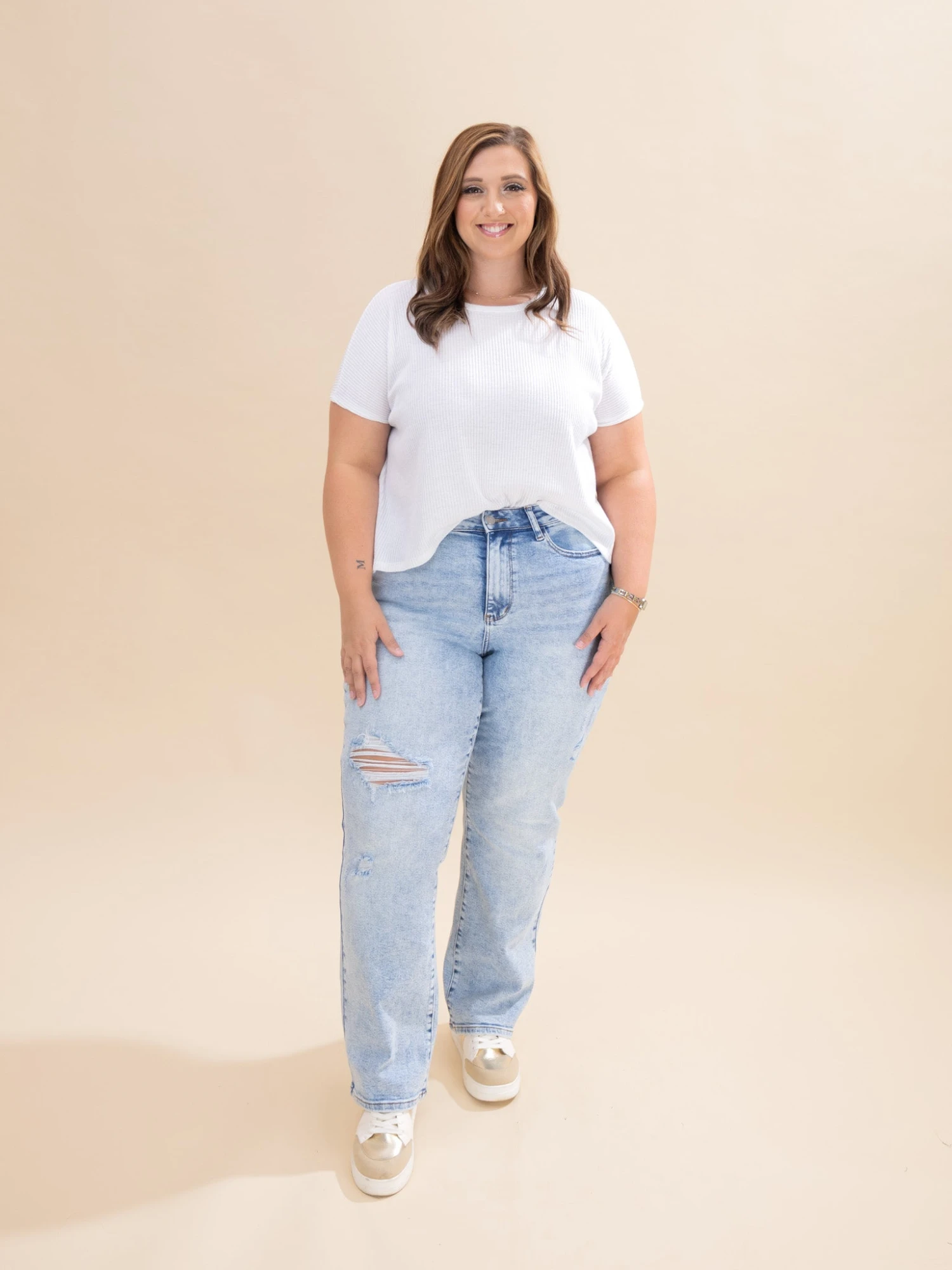 High Waist Mineral Wash Destroy 90's Straight Leg Jeans | 0-24W 2 High Waist Mineral Wash Destroy 90's Straight Leg Jeans | 0-24W - Image 2