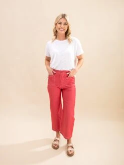 Wide Leg Crop Pants With Contrast Stitching | S-L Bright & Bold Collection 6 Wide Leg Crop Pants With Contrast Stitching | S-L Bright & Bold Collection -Women Clothing Shop abba72322e41030bfefacd3cad3e5593