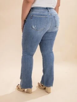 Judy Blue Mid Rise Vintage Wash Boot Cut With Destroy Hem | 0-24W -Women Clothing Shop abe2b8eb3d6eafeb2428d49f3876cd08