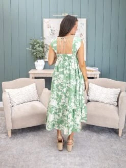 Printed Square Neck Midi Dress | S-XL -Women Clothing Shop ac54c34f86450a6a896e4788aeb4023b