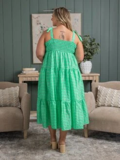 Gingham Shoulder Tie Dress | S-3XL -Women Clothing Shop ad1aea30be03e89e9f9b165af4414e9f