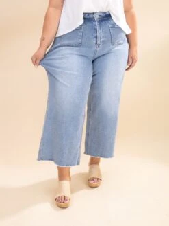 Mica Denim Cropped Wide Leg With Front Pocket Jeans | 0-22W 14 Mica Denim Cropped Wide Leg With Front Pocket Jeans | 0-22W -Women Clothing Shop aef6ac831daf7cdadd4dee2bfcf13b05