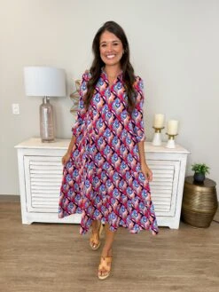 Abstract Geometric Print Dress | S - 2XL