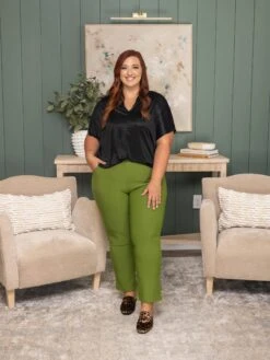 Stretchy Belted Straight Pants With Pockets | S - L -Women Clothing Shop afe50b9a5e3045aecbd3d7c9d1d27bc5