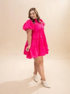 Short Puff Sleeve Textured Woven Tiered Collar Button Down Dress | S-L Summer Concert -Women Clothing Shop b0848631a9356a9dfee0d269f6be21d7