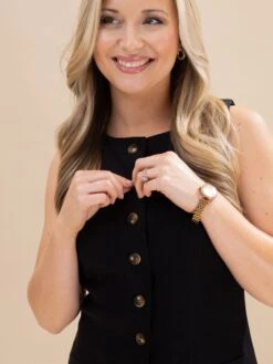 Button Down Sleeveless Linen Dress | S-L -Women Clothing Shop b1260def0e7c84306b50a07d0393809a