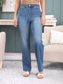 Judy Blue High Waist Contrast Thread Straight Jean | 0-20 -Women Clothing Shop b13fcfed866db5d1e4d5fff906e23fab