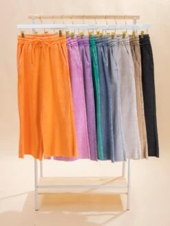 Zenana Acid Wash Fleece Palazzo Sweatpants W/ Pockets | S - 3X -Women Clothing Shop b258d6fb0c099f419f9924fa9453900d